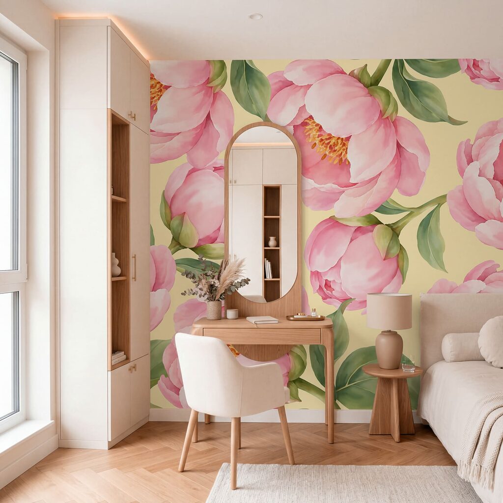 Flores cor-de-rosa abertas — interior 1