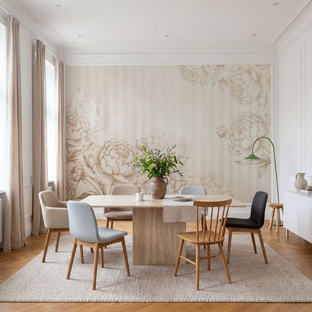 Contornos florais em riscas — interior 3