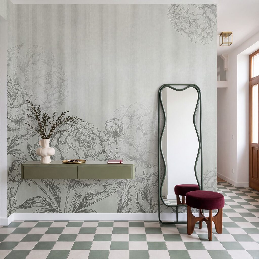 Contornos florais em riscas — interior 2