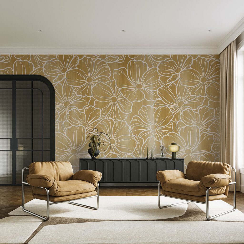 Linhas brancas de flores — interior 2