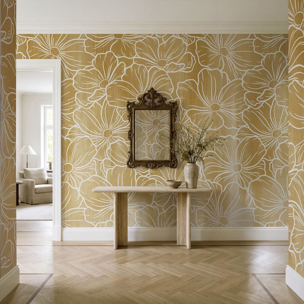 Linhas brancas de flores — interior 3