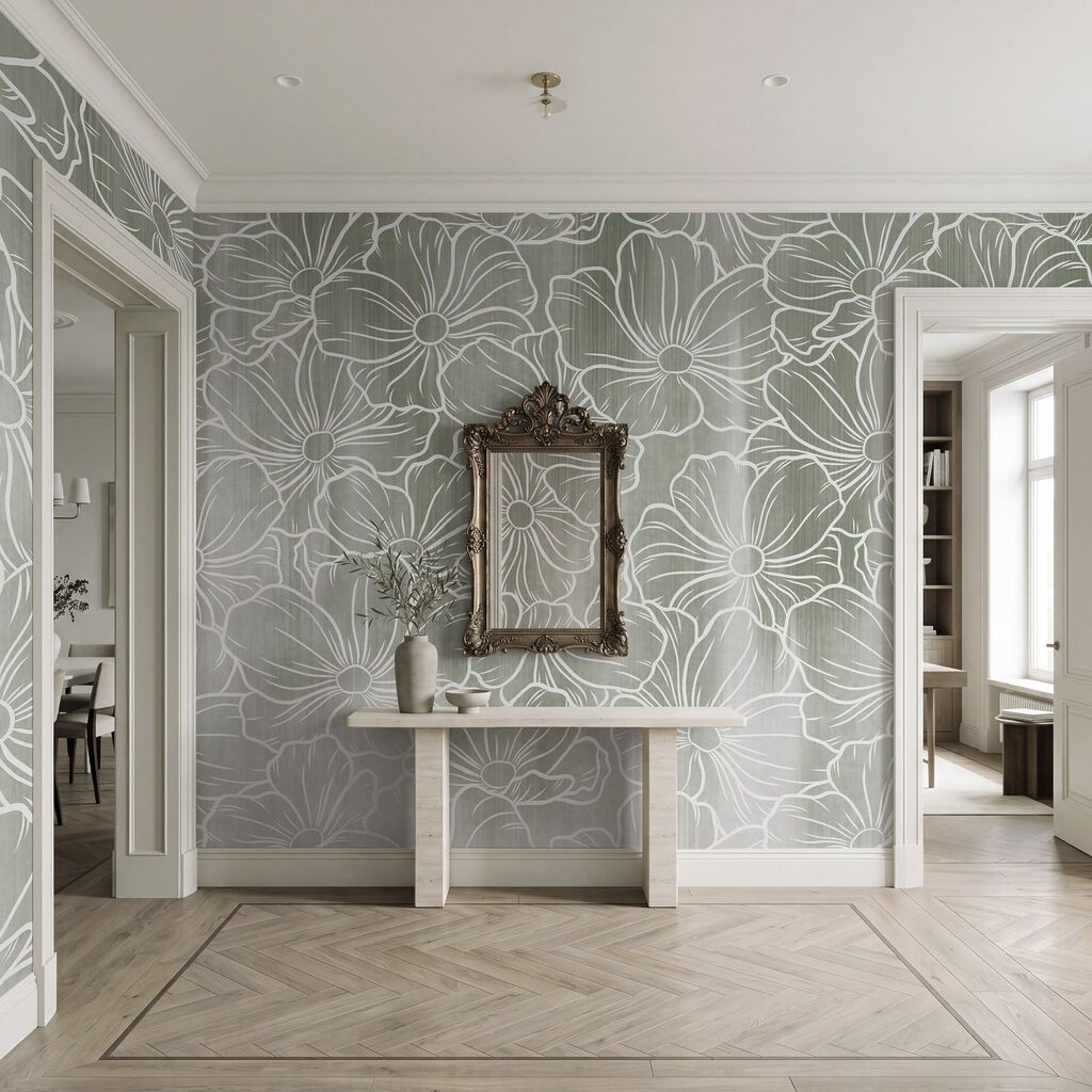 Linhas brancas de flores — interior 3