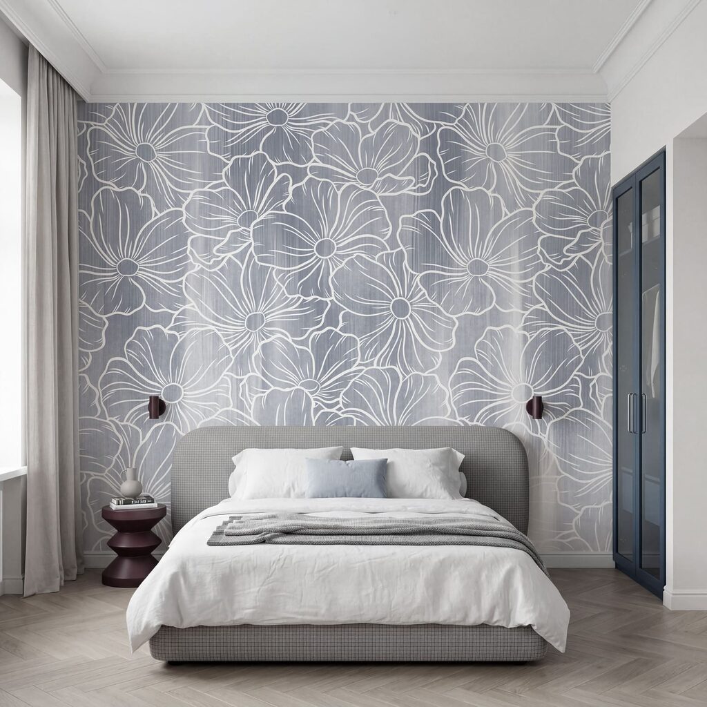 Linhas brancas de flores — interior 1