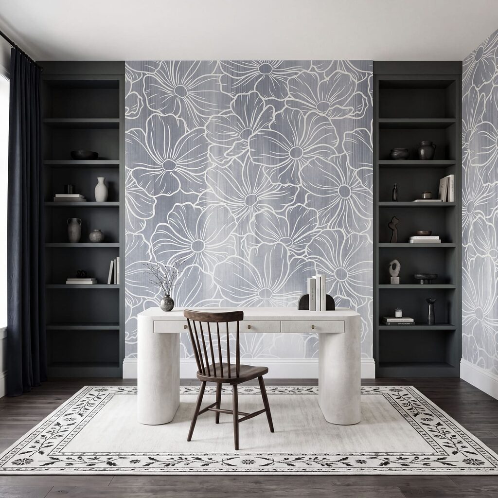 Linhas brancas de flores — interior 5