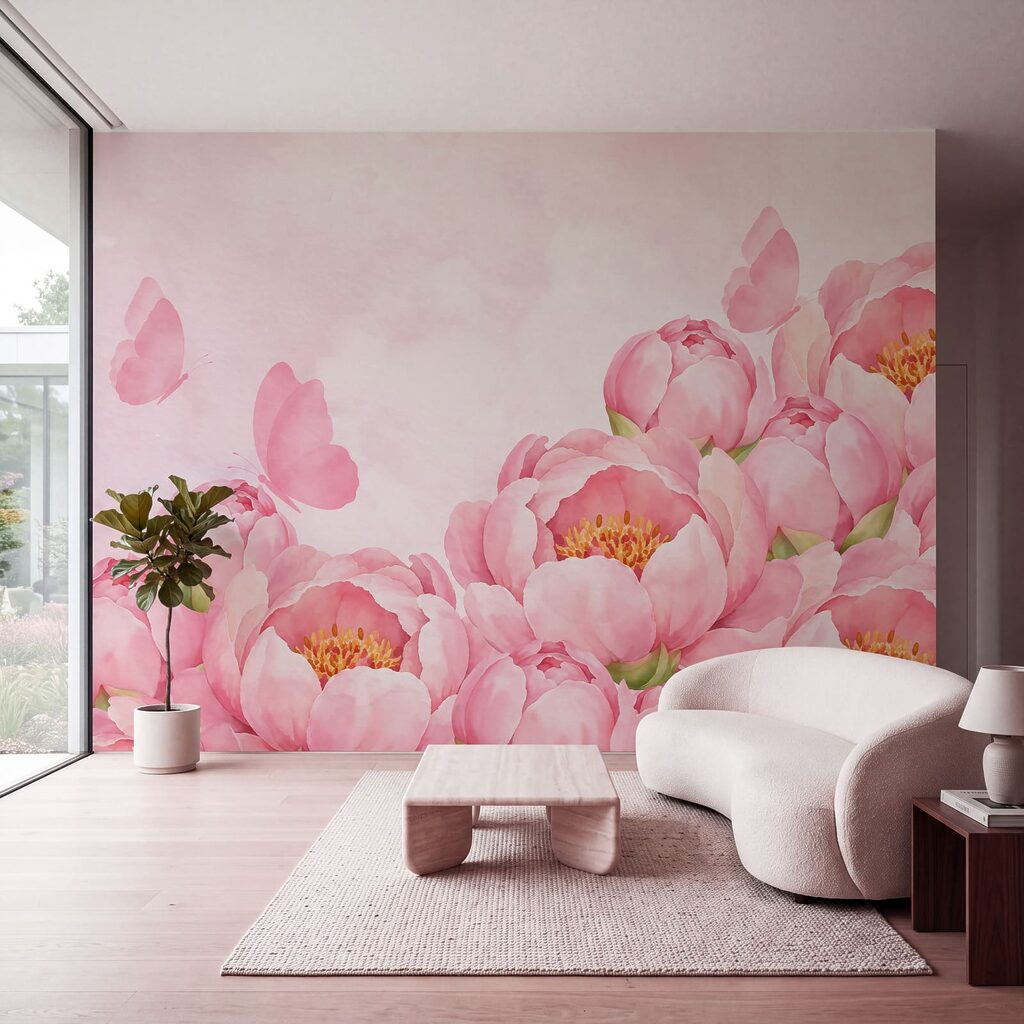 Borboletas sobre bordas floridas — interior 2