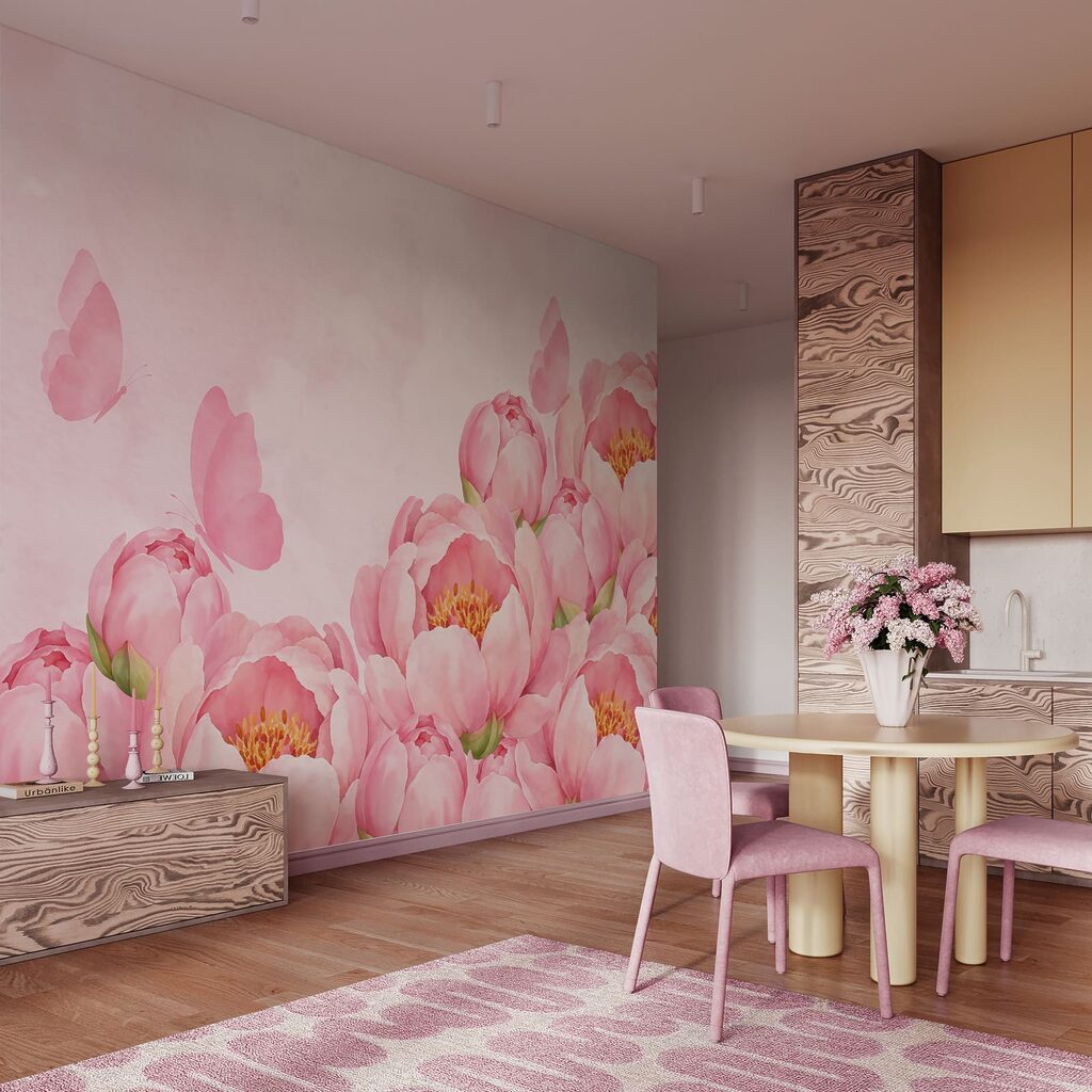 Borboletas sobre bordas floridas — interior 4
