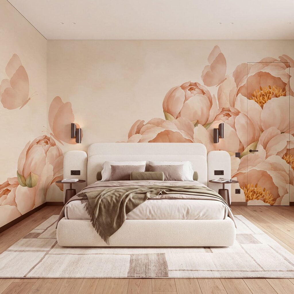 Borboletas sobre bordas floridas — interior 2