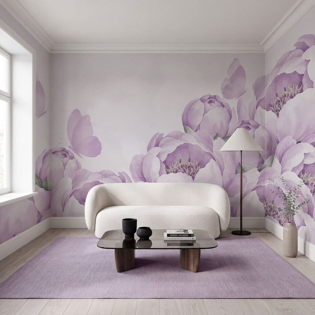 Borboletas sobre bordas floridas — interior 3