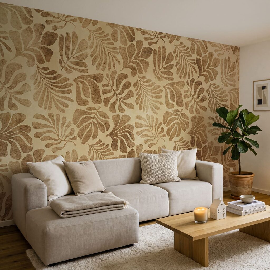 Folhas tropicais estampadas — interior 2
