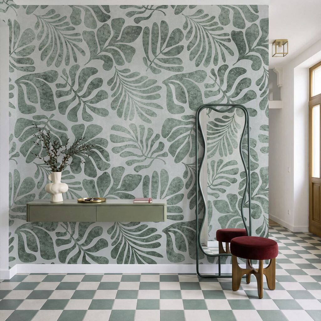 Folhas tropicais estampadas — interior 1