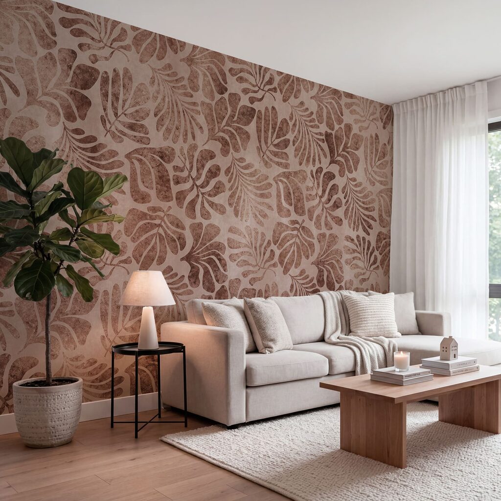 Folhas tropicais estampadas — interior 1