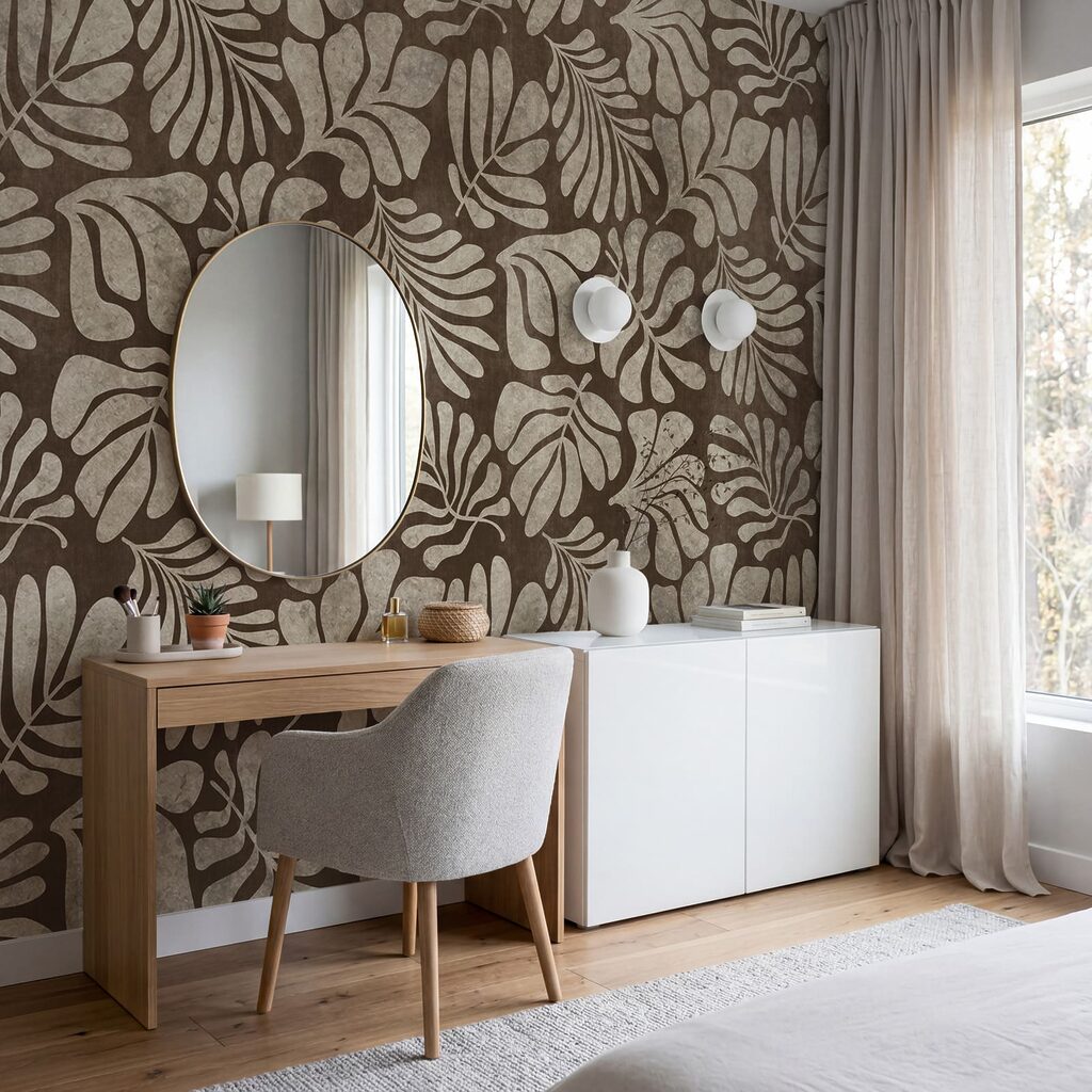 Folhas tropicais estampadas — interior 2