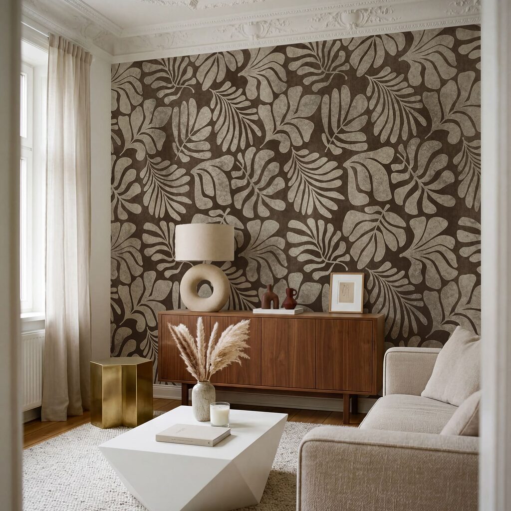 Folhas tropicais estampadas — interior 1