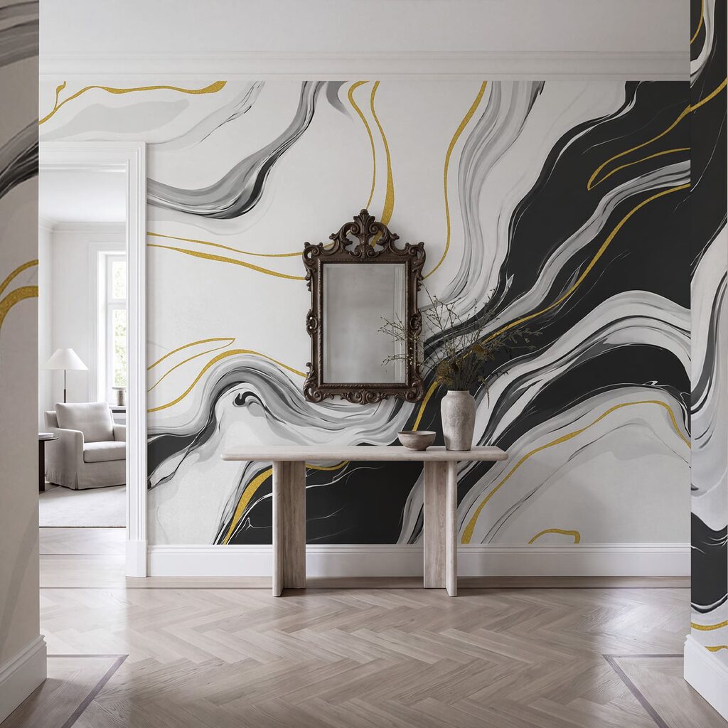 Veios dourados fluidos — interior 3