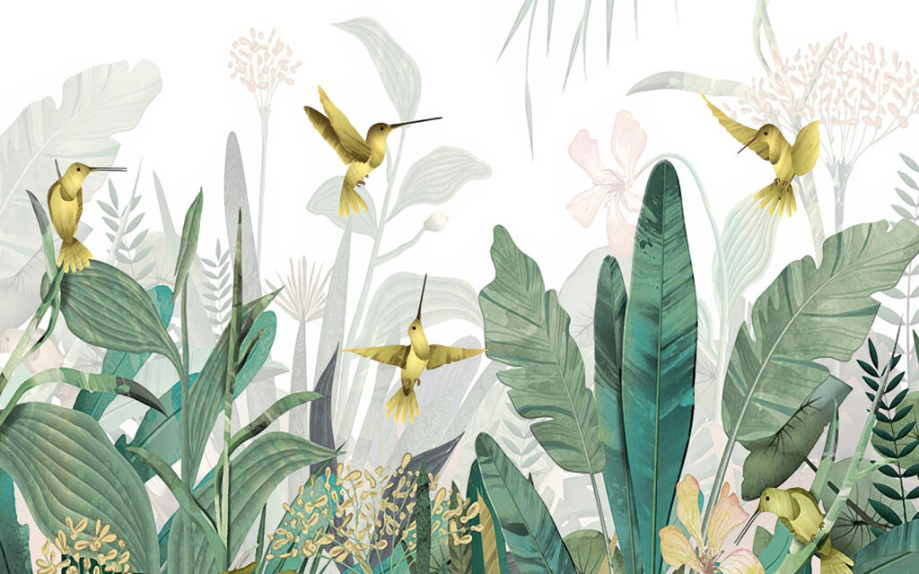 Colibris entre folhas — design completo