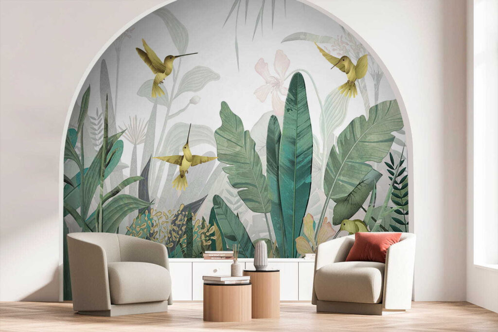Colibris entre folhas — interior 8