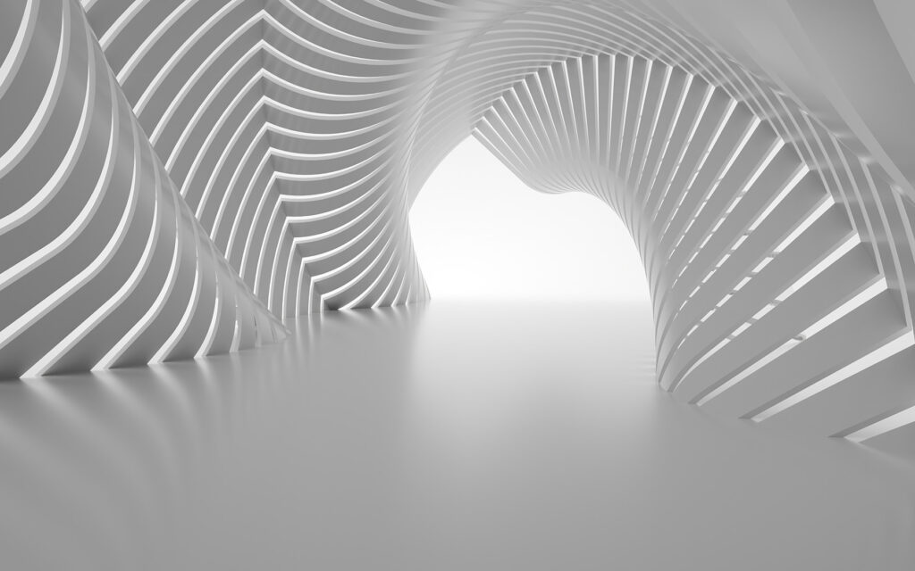 Túnel de arcos claros — design completo