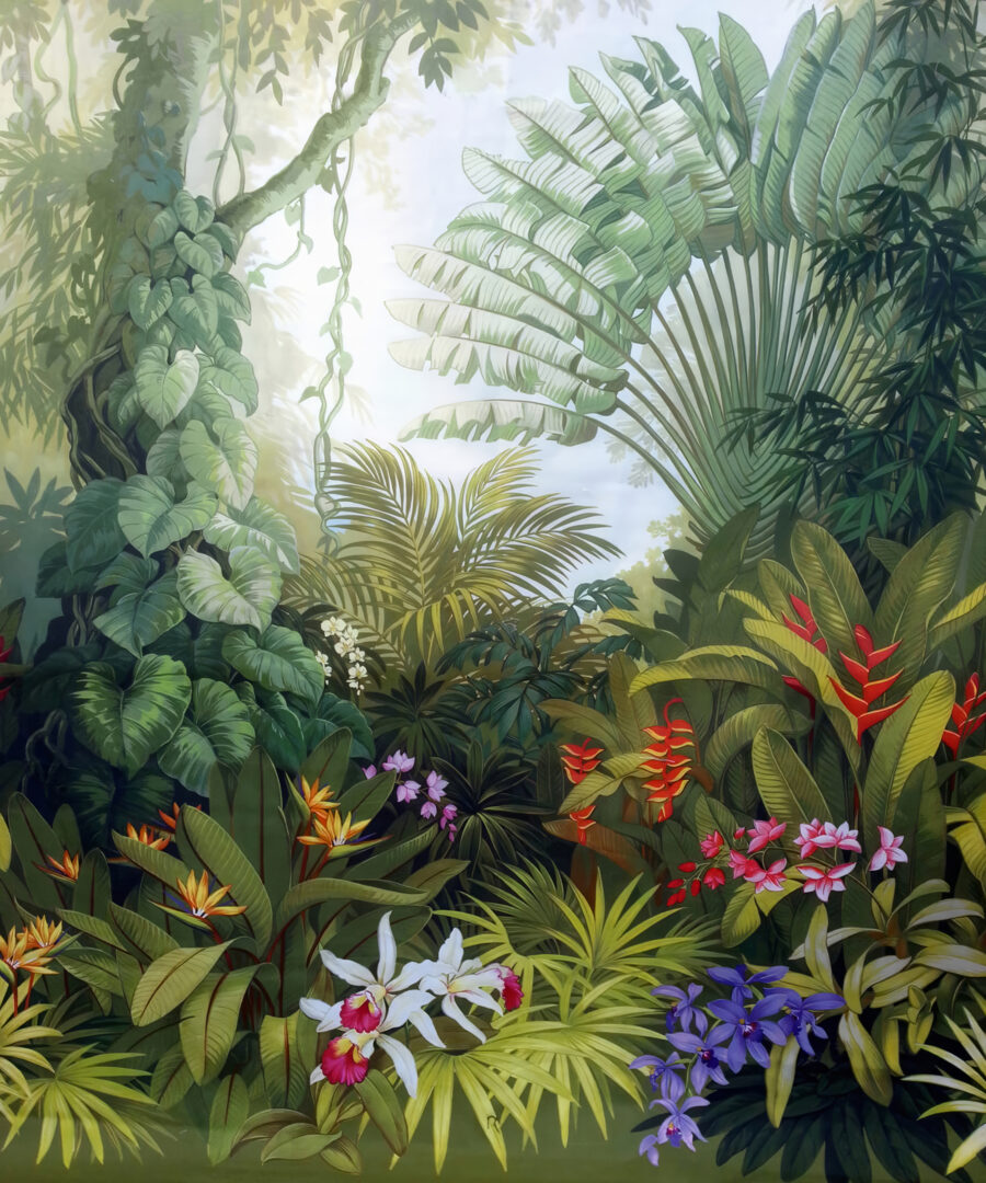 Selva florida ao amanhecer — design completo