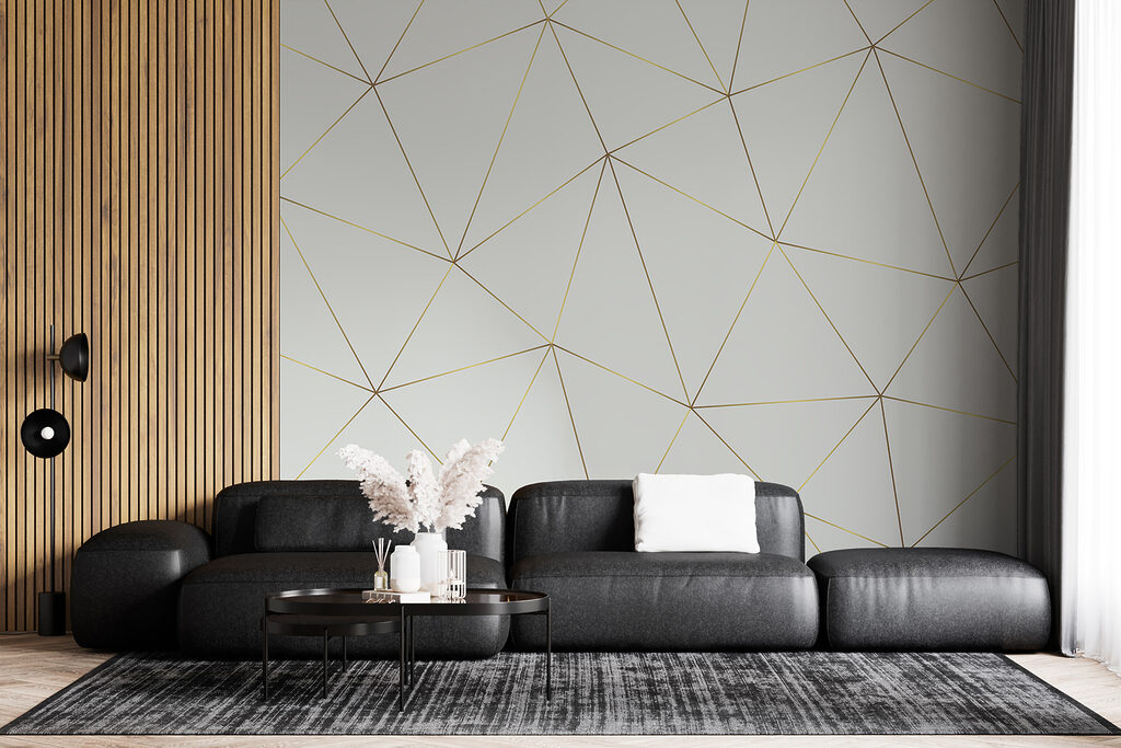Triângulos finos sobre branco — interior 3