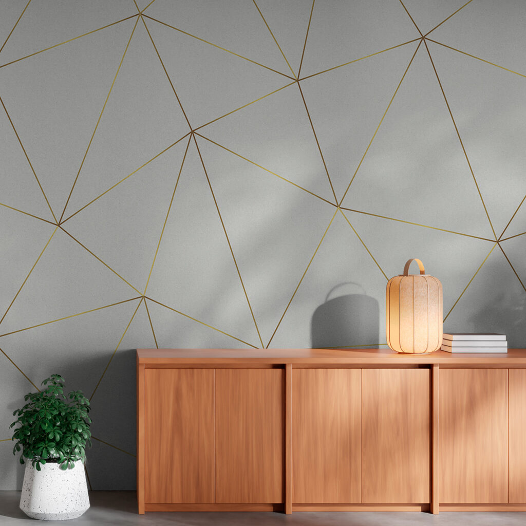 Triângulos finos sobre branco — interior 4