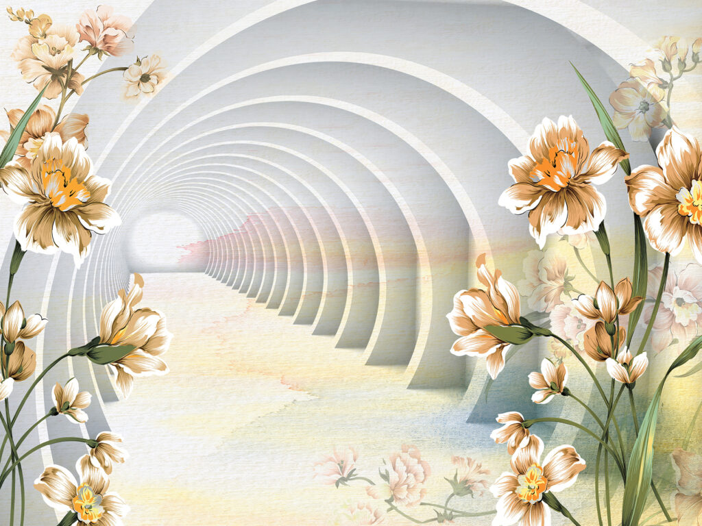 Flores e arcos — design completo