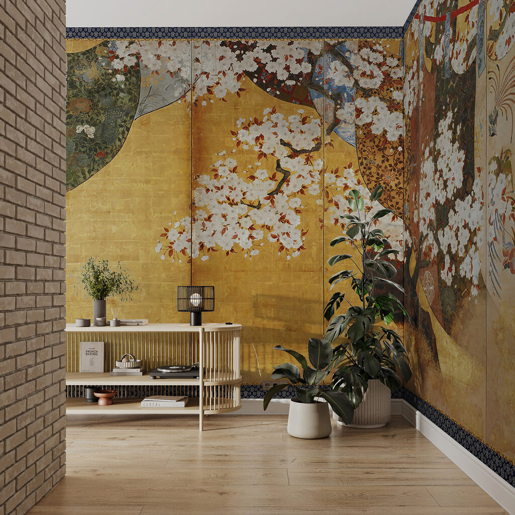 Ramos curvos num biombo — interior 3