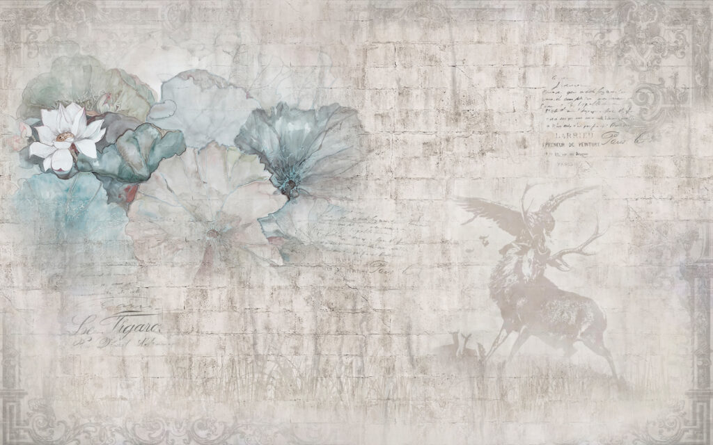 Flores junto ao veado — design completo