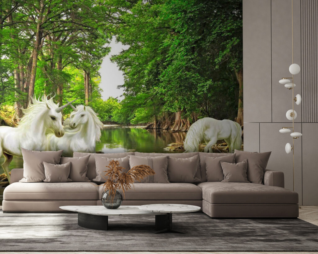 Cavalos brancos no bosque — interior 3