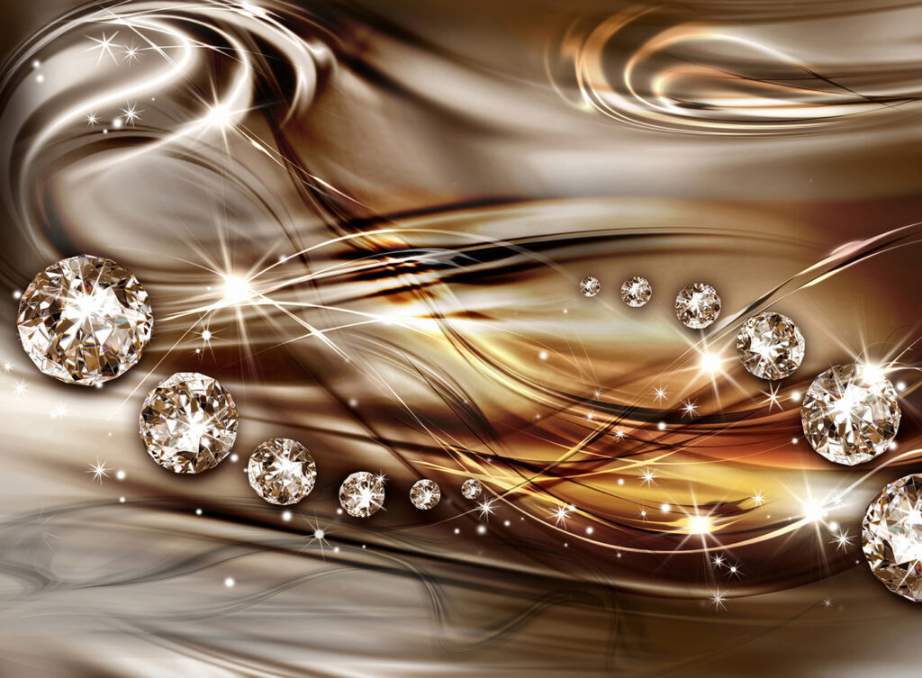 Brilho em ondas castanhas — design completo