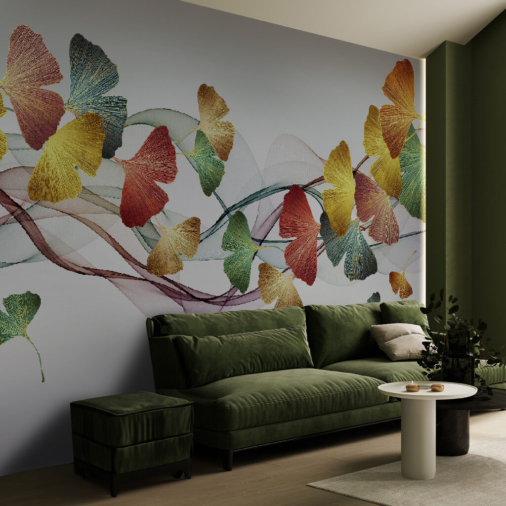Folhas e fitas coloridas — interior 2
