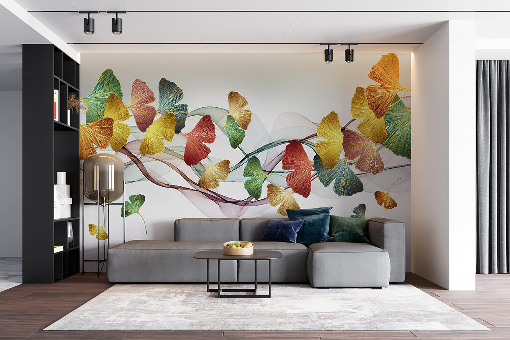 Folhas e fitas coloridas — interior 3
