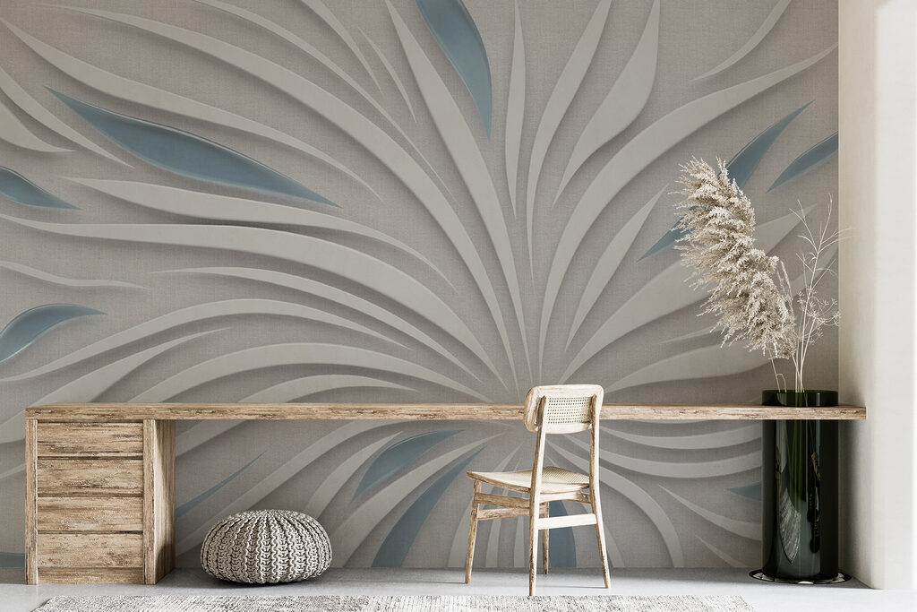 Folhas em raios brancos — interior 2