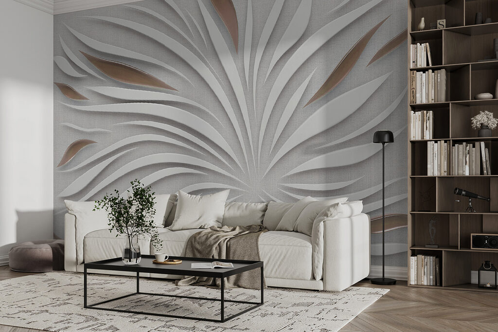 Folhas em raios brancos — interior 2