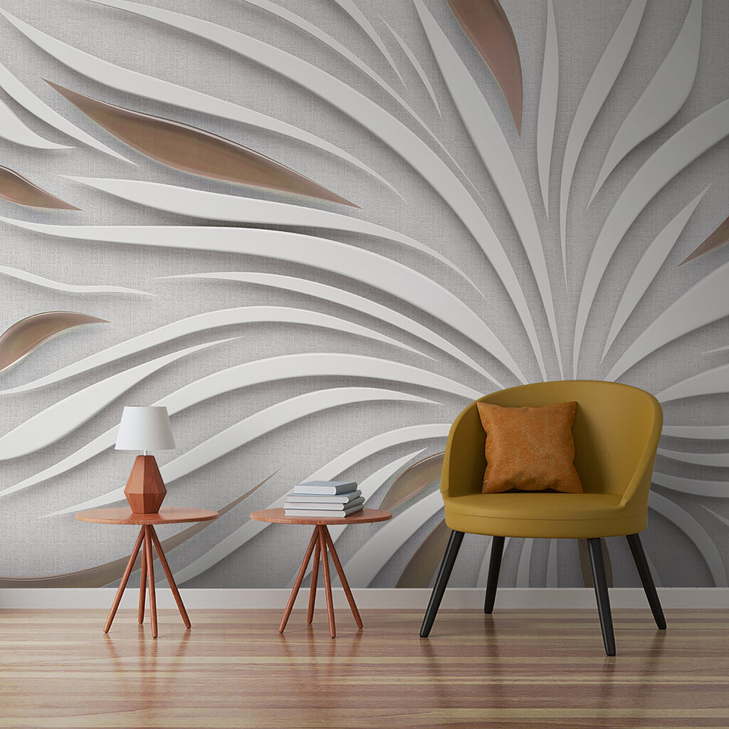 Folhas em raios brancos — interior 3