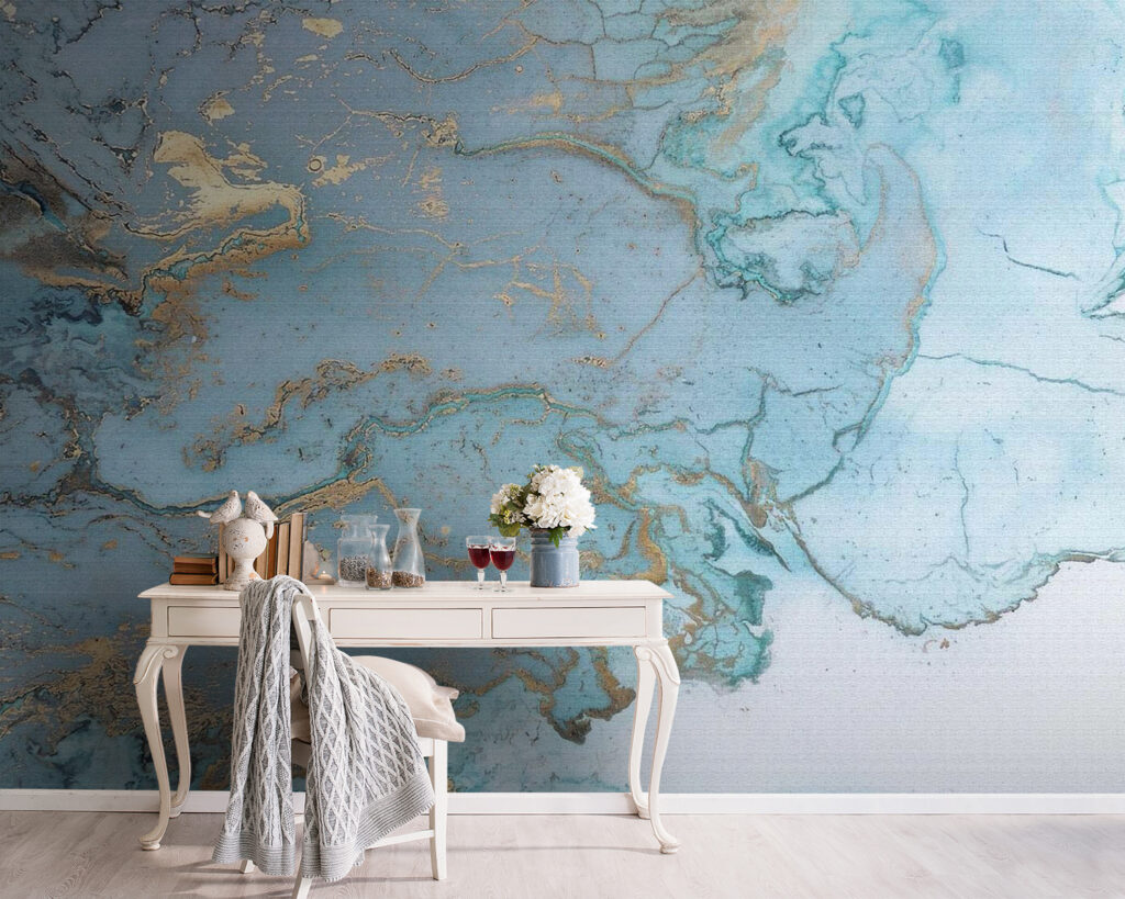 Azul-claro com veios dourados — interior 3