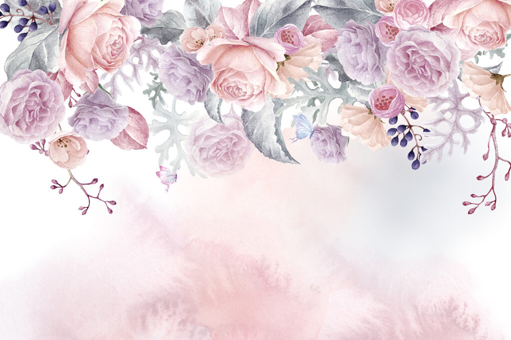 Rosas em névoa rosa — design completo