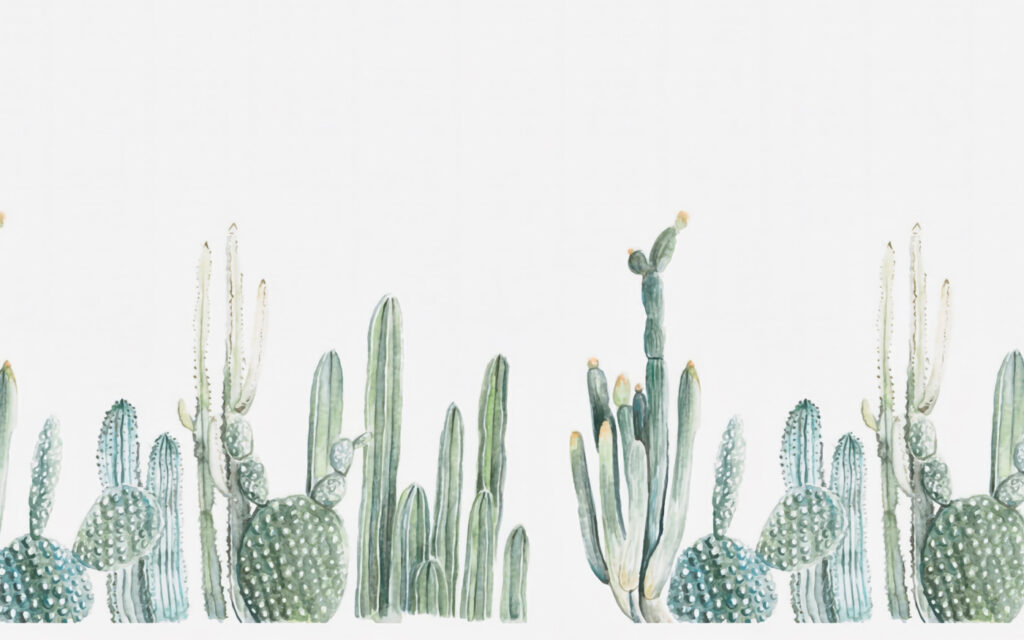 Cactos em aguarela — design completo