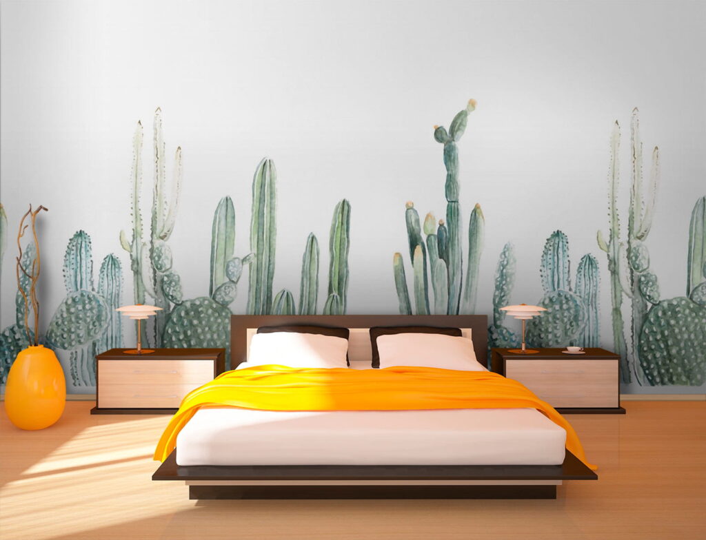 Cactos em aguarela — interior 2