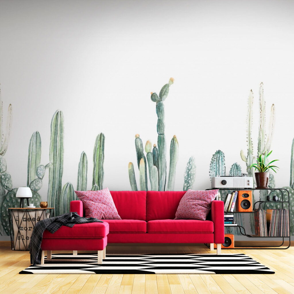 Cactos em aguarela — interior 6