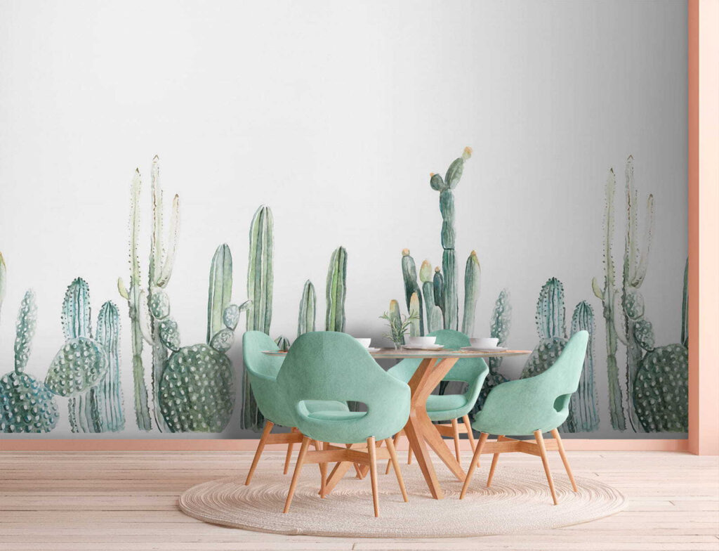 Cactos em aguarela — interior 10