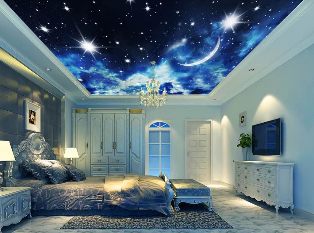 Lua crescente em nuvens — interior 1