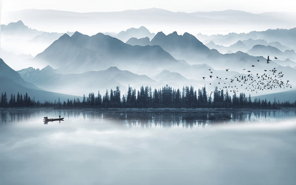 Barquinho no lago — design completo