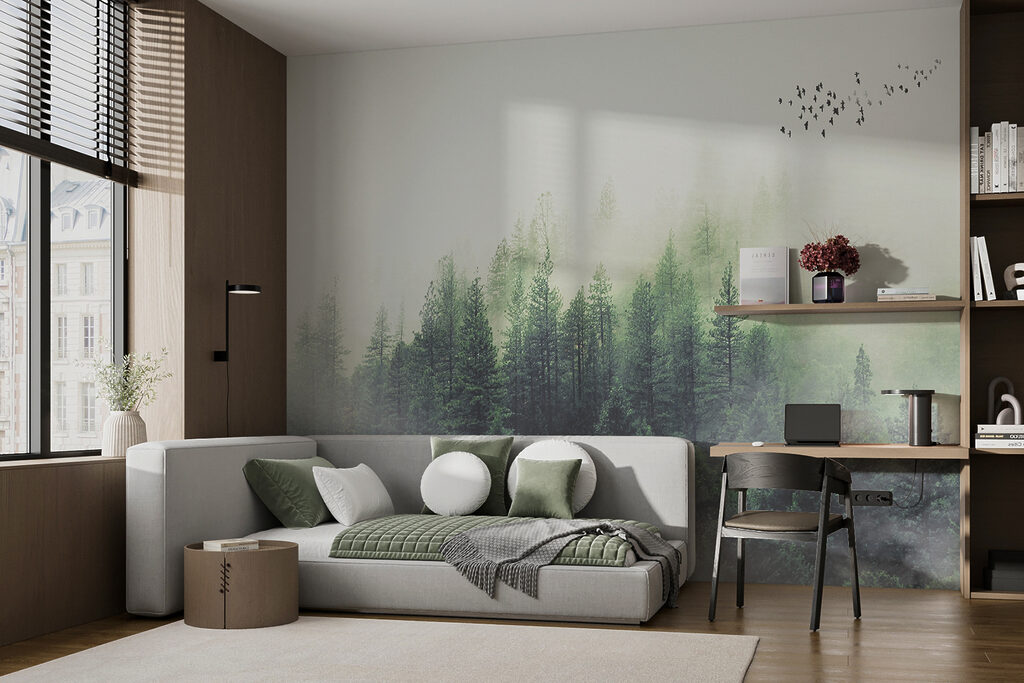 Pássaros sobre pinheiros pequenos — interior 10