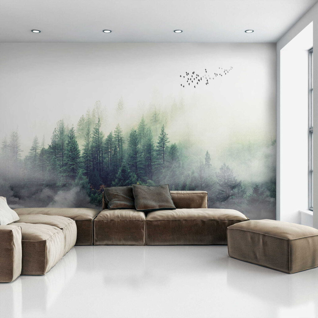 Pássaros sobre pinheiros pequenos — interior 8