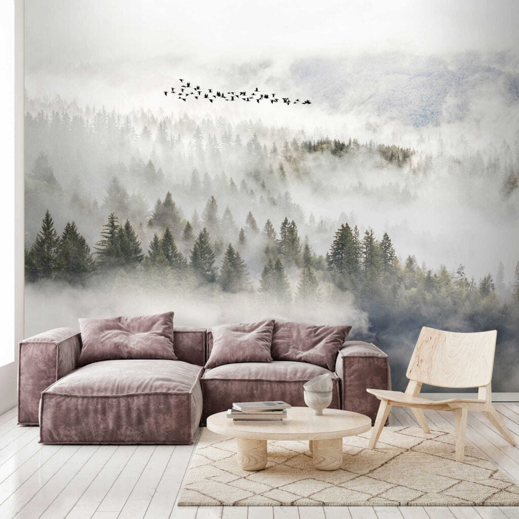 Aves sobre copas nevoentas — interior 6
