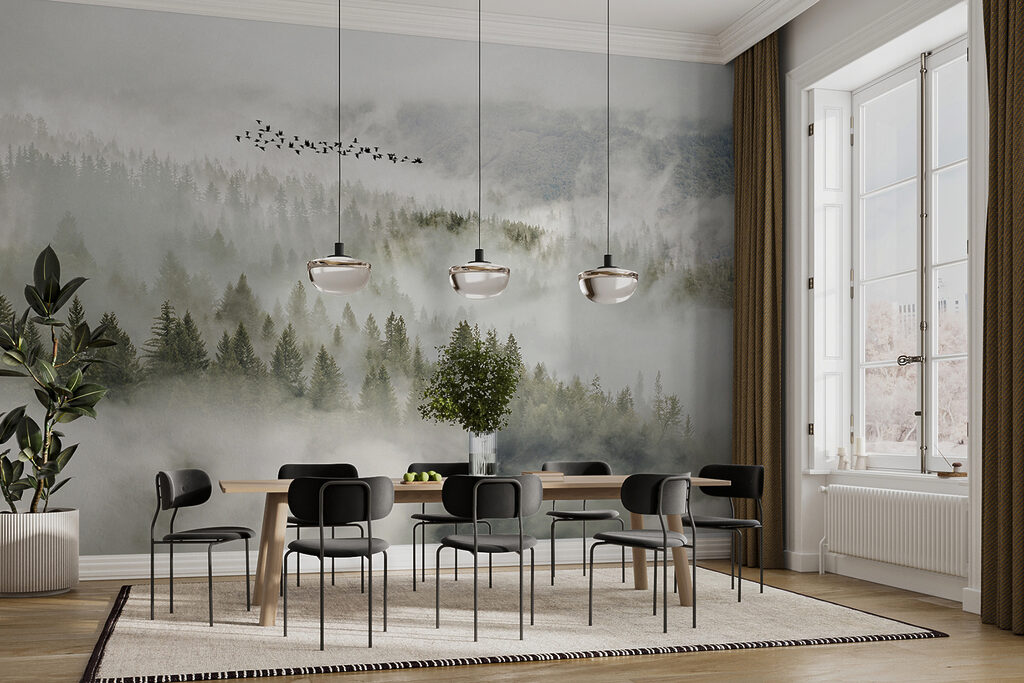 Aves sobre copas nevoentas — interior 11