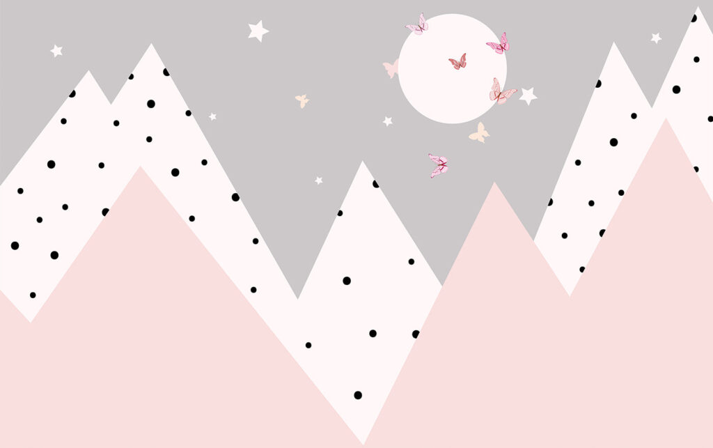 Montanhas cor-de-rosa com pintas — design completo