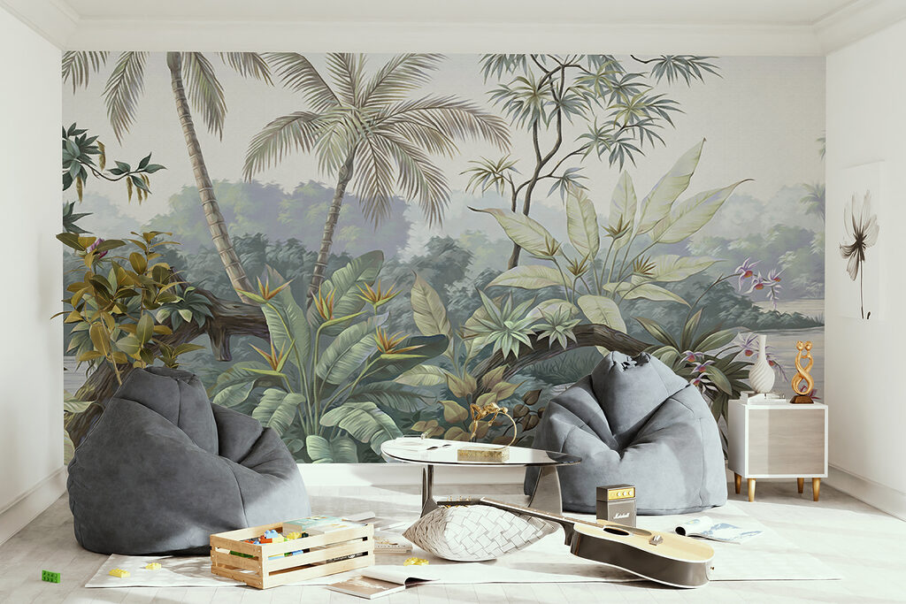 Palmeiras em paisagem antiga — interior 2