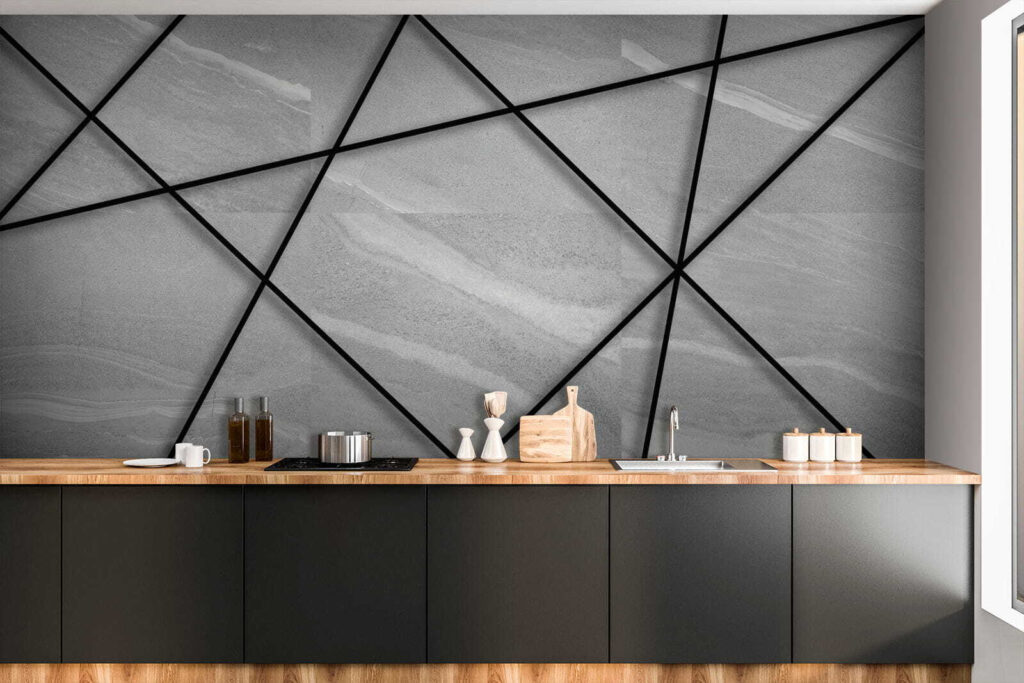 Linhas pretas sobre cinzento — interior 8