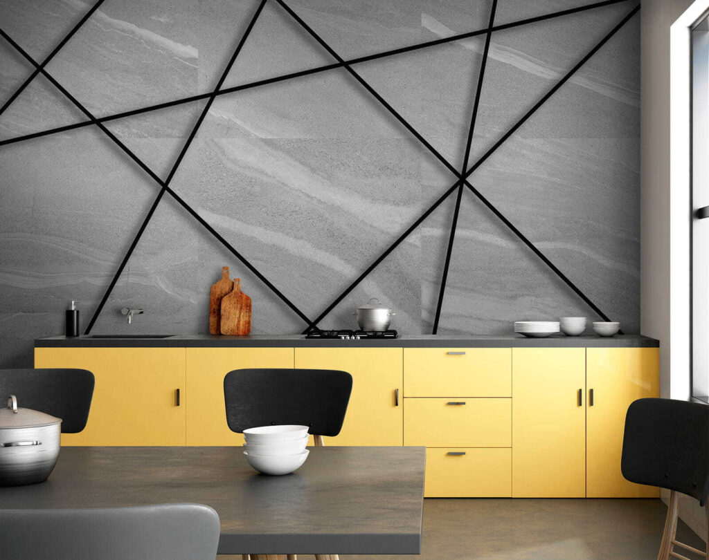 Linhas pretas sobre cinzento — interior 9